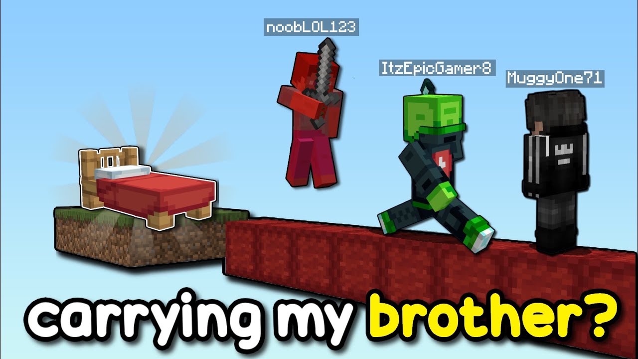 I carried my BROTHER in Hive Bedwars! @MuggyOne71 - YouTube