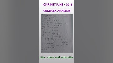 #Shorts| #6| CSIR NET exam preparation| Complex Analysis | JUNE 2013| NA MATH STUDY