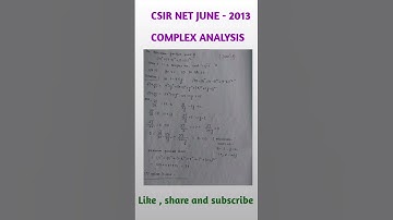 #Shorts| #6| CSIR NET exam preparation| Complex Analysis | JUNE 2013| NA MATH STUDY