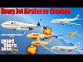 GTA V: Every Jet Airplanes Best Extreme Longer Crash and Fail Compilation (60FPS)