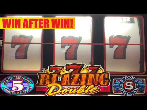 Double Blazing 7's was on Fire! Big Slot Wins! 1st spin Top Dollar Bonus + 5 Times Pay slots & more!