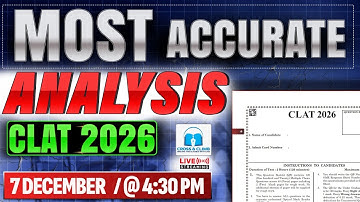 🔥 CLAT 2026 Exam Analysis —  CLAT 2026 Paper Review | Answer key & Expected Cut- off