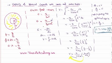 Capacity of spherical shell with inner and outer shells for electric potential and capacitance