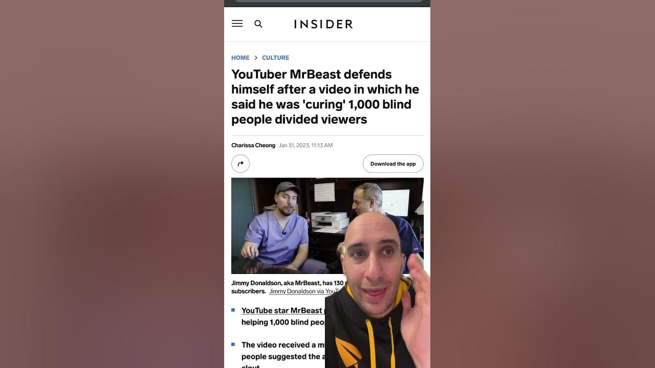 Why Are People So Mad About MrBeast's Blindness Video?