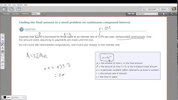 Finding the final amount in a word problem on continuous compound interest