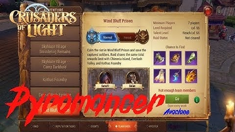 Wind Bluff Prison - High DPS skipped phases - Avaclone Pyromancer Ele mage - Crusaders of light