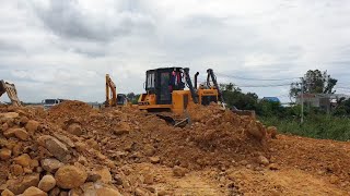 Amazing Road Construction Equipment, Bulldozer Pushing Dirt & Dump Truck Dumping Dirt with Excavator screenshot 4