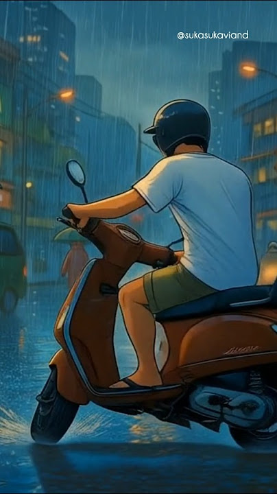 berkendara ditengah hujan 😉😊!! #shorts #animation #rain #cinematic