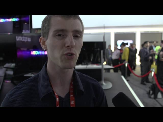 LG 1080p OLED 55 TV Demo - This Will be Available Soon! Linus Tech Tips CES 2013 class=