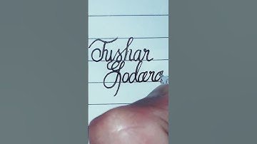 "Tushar Godara" Name In Cursive Handwriting