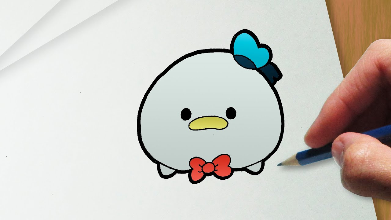 ⁣Cómo dibujar el Pato Donald en la versión Disney Tsum Tsum