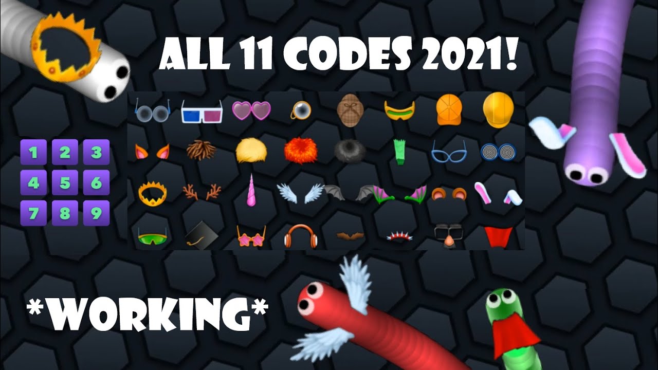 Slither.io - ALL 11 NEW CODES 2021 // CROWN + WINGS + BUNNY EARS *WORKING*  (32 cosmetics) - k3lp 