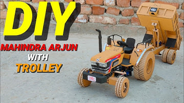 How To Make RC Mahindra Arjun Tractor With Hydraulic Trolley From Cardboard And Homemade  ll DIY