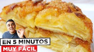 TARTA de MANZANA EXPRÉS 🥧😍 ¡Disfruta de su SABOR en solo 5 MINUTOS!😍🍰 SIN HARINA y Poca AZÚCAR.