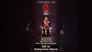 Top 10 Entries from Albania ?? in Eurovision