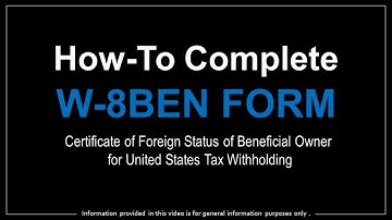 How to Complete W-8BEN Form