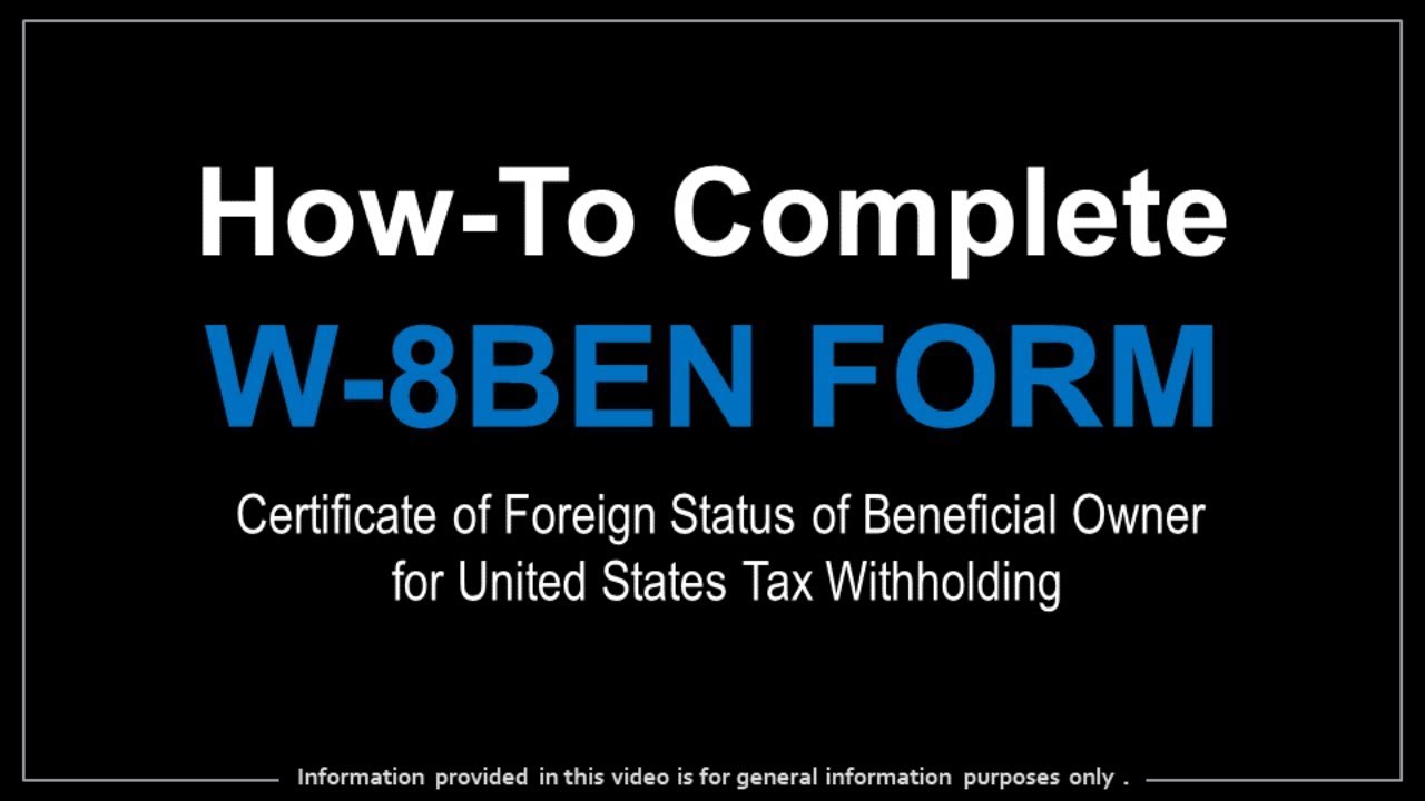 W-8BEN: When to Use It and Other Types of W-8 Tax Forms