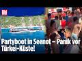 TÜRKEI: Partyboot kentert vor türkischer Küste!
