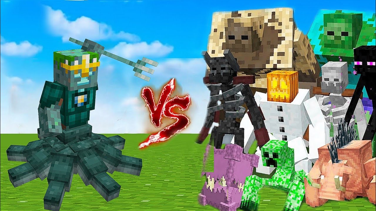 Mutant Trident Vs Mutant Mobs Army In Minecraft Mob Battle - YouTube