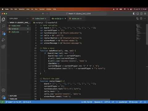 Creating a Tic-Tac-Toe game with HTML,CSS,JavaScript, and Bootstrap