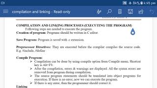 Compilation and Linking process