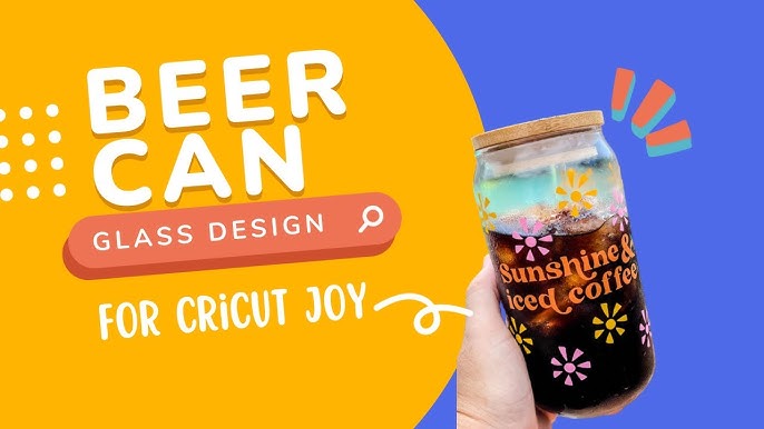 🍺 Beer Can Glass With Cricut  How to Apply Vinyl Decals on Glass 