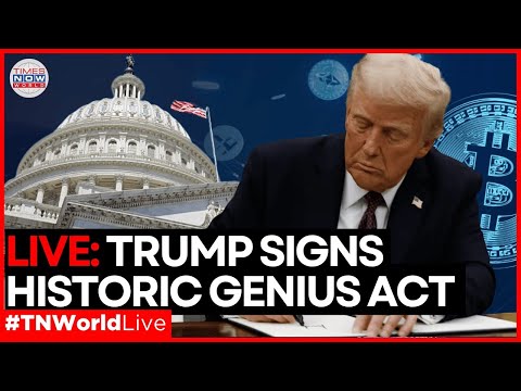 LIVE | Trump Signs Historic GENIUS Act to Revolutionize Stablecoin Regulation| Crypto Currency