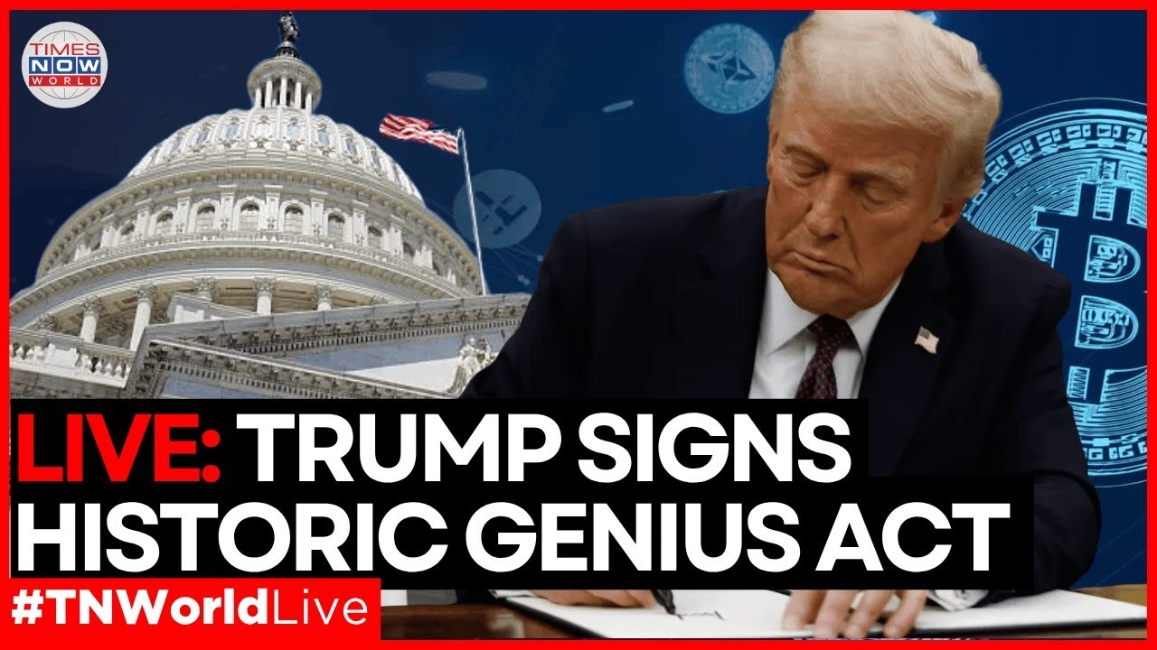 LIVE | Trump Signs Historic GENIUS Act to Revolutionize Stablecoin Regulation| Crypto Currency