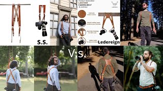 Ss vs Lederign dual camera leather strap for fashion event studio wedding Photography (like holdfast