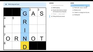 Today's New York Times NYT Mini Crossword 27 April 2022 solved answer