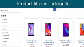 Product Filters in Codeigniter using Ajax