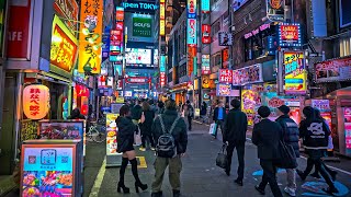 Japan evening walk in Shinjuku, Tokyo • 4K HDR