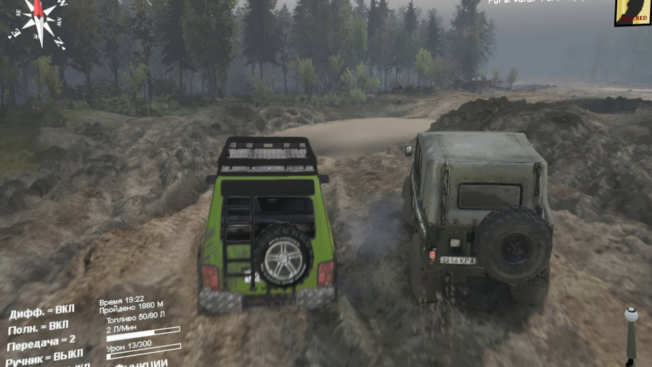 Spintires Нива VS Уаз Моё первое видео не судите строго - YouTube