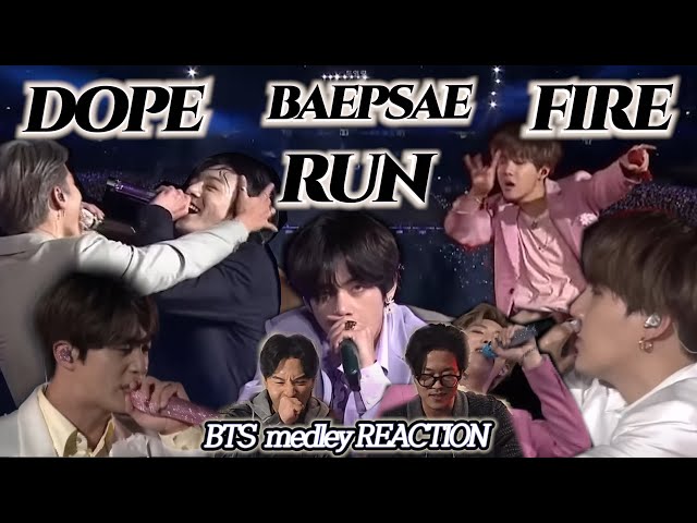 BTS DOPE​ X​ BAEPSAE​ X FIRE X RUN​ LIVE | Medley full reaction | 한번이라도 좋으니 가보고싶다😭| ENG,SPA,POR,JPN class=