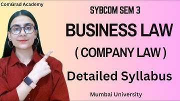 Business Law Detailed Syllabus| FYBCOM SEM 3| Mumbai university| company law syllabus #law #bcom