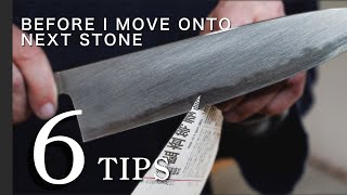 How Professional Sharpener Decide When to Move onto The Next Stone on Edge Sharpening | 本刃付けのつのポイント