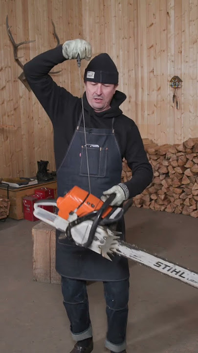 How to start a chainsaw like a professional homeowner Wranglerstar #shorts