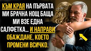 видео: Към края на първата ми брачна нощ баща ми взе една салфетка…и направи обаждане, което промени всичко картинка: Към края на първата ми брачна нощ баща ми взе една салфетка…и направи обаждане, което промени всичко