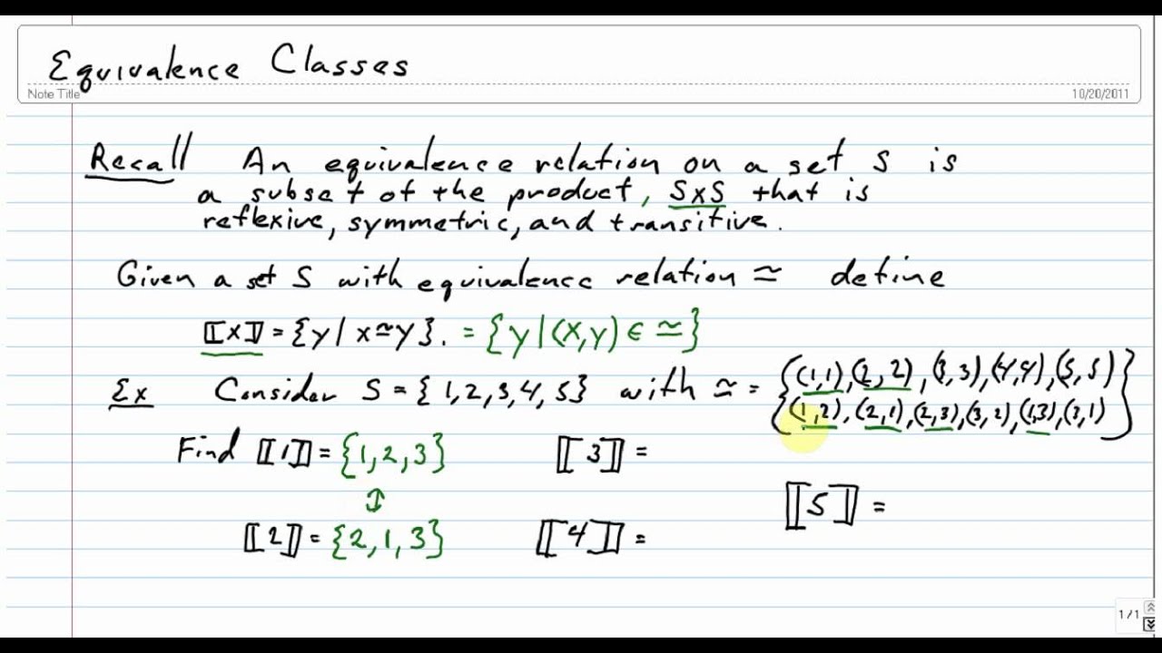 How to write an equivalence classes