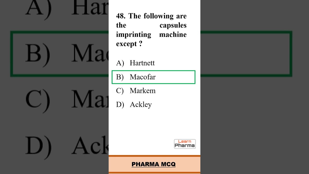 Pharma MCQ 10 