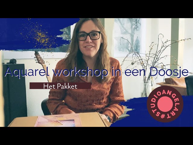 Aquarel workshop pakket, uitpakken van het pakket