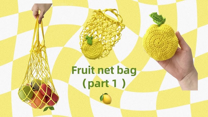 How to Crochet a Lemon Net Bag/Grocery Bag - Step by Step Tutorial -  Beginner Friendly 