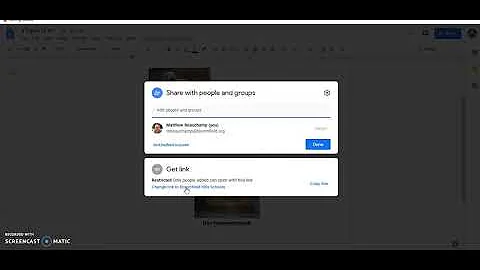 Changing sharing settings on Google Docs