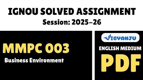 IGNOU MMPC 003 Solved Assignment 2025-26 Pdf Download | IGNOU MBA Solved Assignment 2025-26 Pdf
