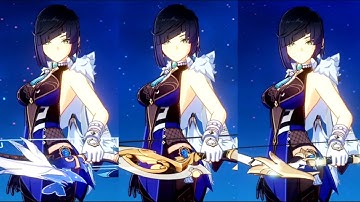 AQUA SIMULACRA vs FADING TWILIGHT vs FAVONIOUS WARBOW | Yelan weapon damage comparison