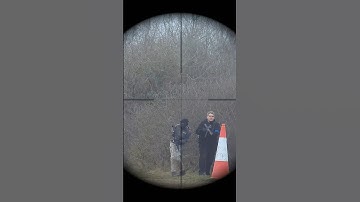 How far can an Airsoft sniper shoot? #airsoft #paintball #trickshots ￼