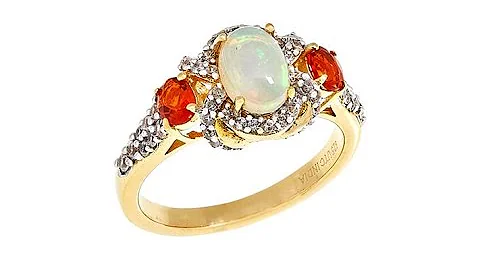 Paul Deasy Gem Ethiopian Opal, Fire Opal and White Zirco...