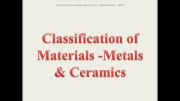 Classification of Materials-Metals & Ceramics - AMIE - AD 302 - Material Science and Engineering