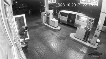 Gas Station Robbery Castellax Security System in Action