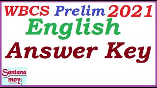 #WBCS PRELIMINARY 2021 ENGLISH ANSWER KEY